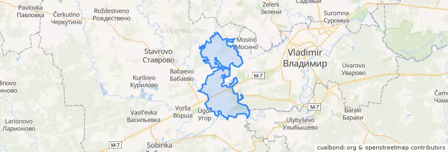 Mapa de ubicacion de Колокшанское сельское поселение.