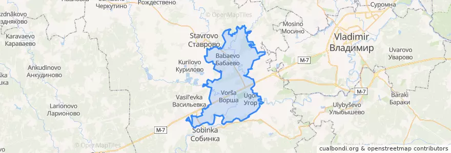 Mapa de ubicacion de Воршинское сельское поселение.