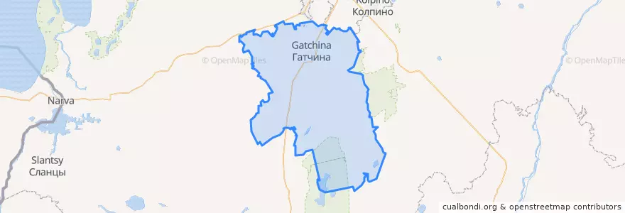 Mapa de ubicacion de Гатчинский район.