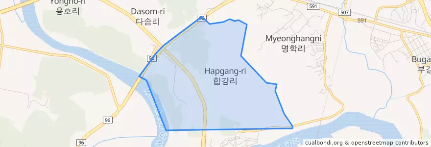 Mapa de ubicacion de Hapgang-dong.