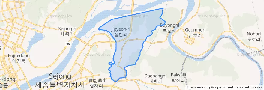 Mapa de ubicacion de 집현동.