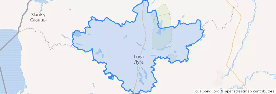 Mapa de ubicacion de Лужский район.