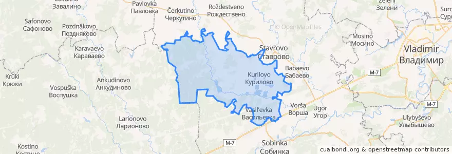 Mapa de ubicacion de Куриловское сельское поселение.
