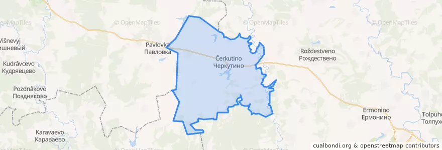Mapa de ubicacion de Черкутинское сельское поселение.