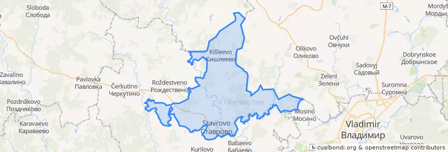 Mapa de ubicacion de Толпуховское сельское поселение.