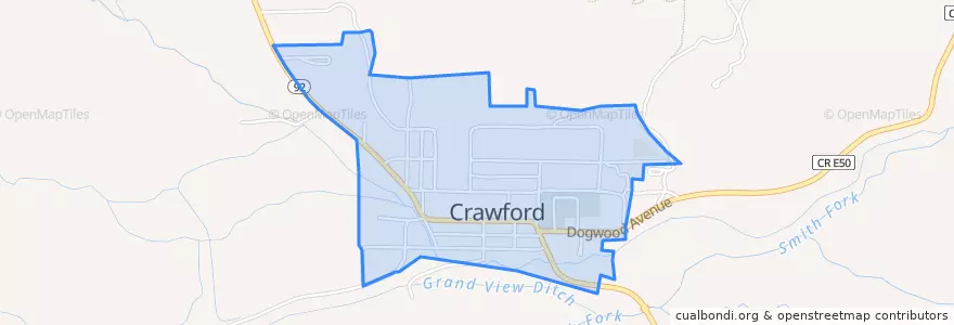Mapa de ubicacion de Crawford.