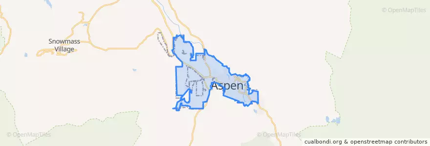Mapa de ubicacion de Aspen.
