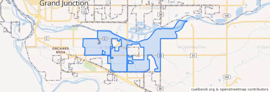 Mapa de ubicacion de Orchard Mesa.