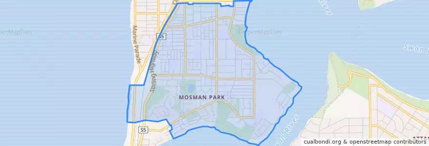 Mapa de ubicacion de Town of Mosman Park.