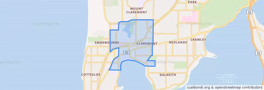Mapa de ubicacion de Town of Claremont.