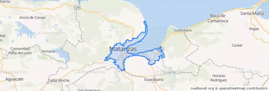 Mapa de ubicacion de Ciudad de Matanzas.