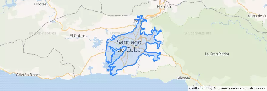 Mapa de ubicacion de Ciudad de Santiago de Cuba.