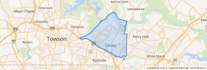 Mapa de ubicacion de Carney.