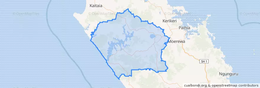 Mapa de ubicacion de Kaikohe-Hokianga Community.
