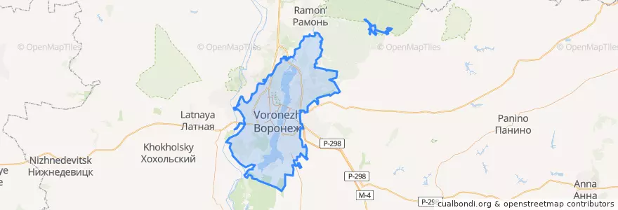 Mapa de ubicacion de Voronezh.