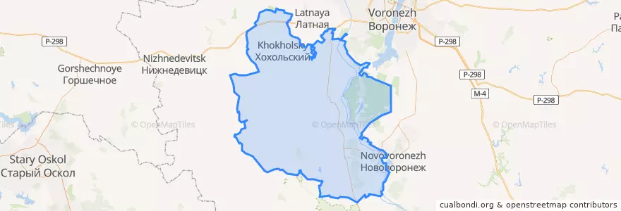 Mapa de ubicacion de Хохольский район.