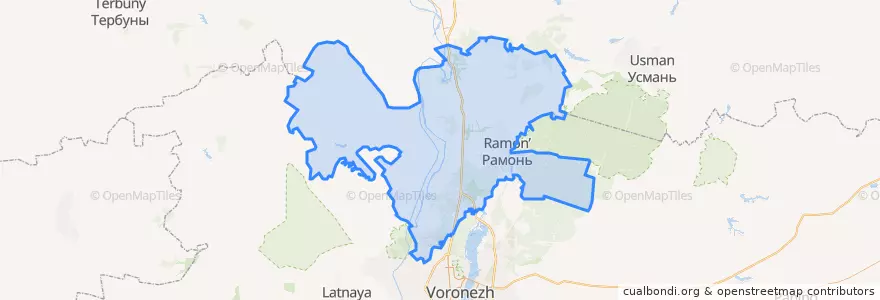 Mapa de ubicacion de Рамонский район.