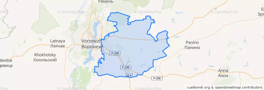 Mapa de ubicacion de Новоусманский район.