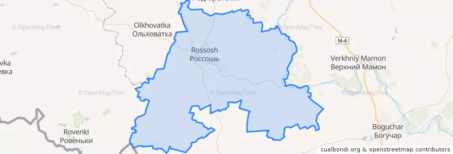 Mapa de ubicacion de Россошанский район.