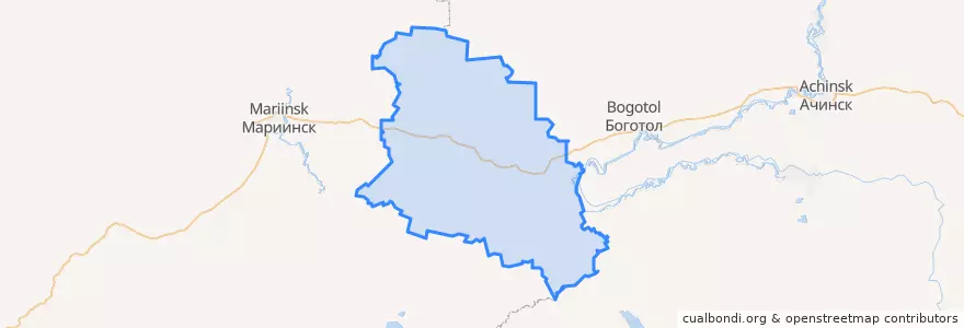 Mapa de ubicacion de Тяжинский муниципальный округ.