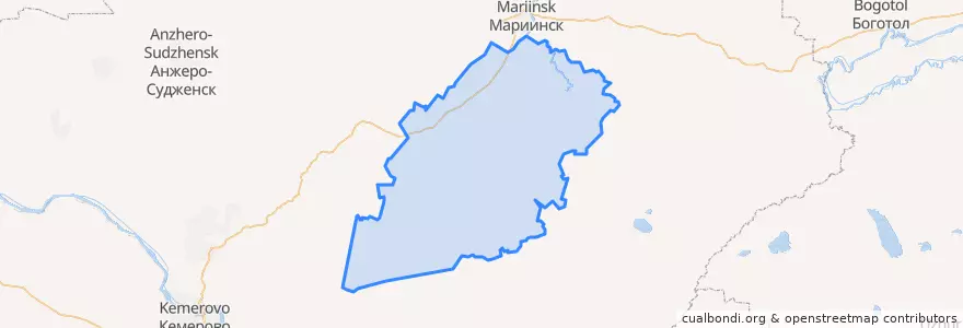 Mapa de ubicacion de Чебулинский муниципальный округ.