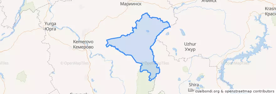 Mapa de ubicacion de Тисульский район.