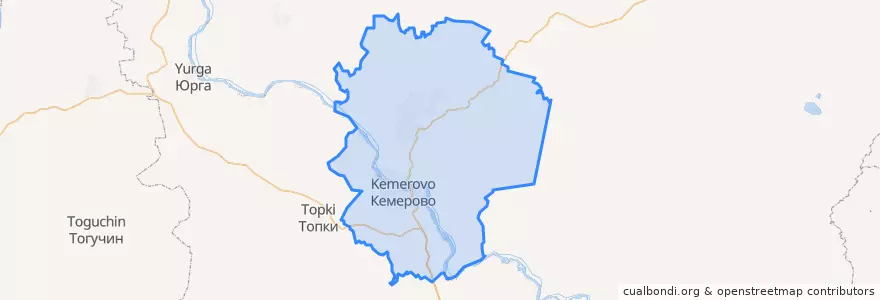 Mapa de ubicacion de Кемеровский муниципальный округ.