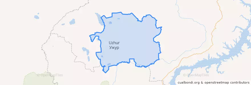 Mapa de ubicacion de Ужурский район.