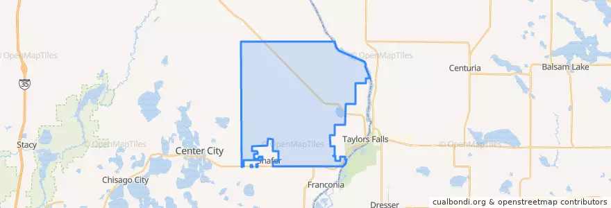 Mapa de ubicacion de Shafer Township.