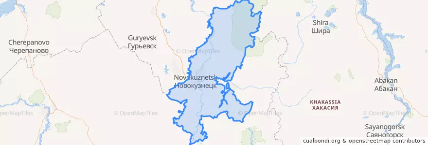 Mapa de ubicacion de ノヴォクズネツク地区.