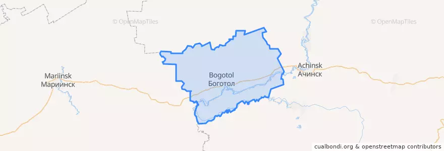 Mapa de ubicacion de Боготольский район.