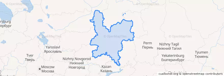Mapa de ubicacion de Kirov Oblast.