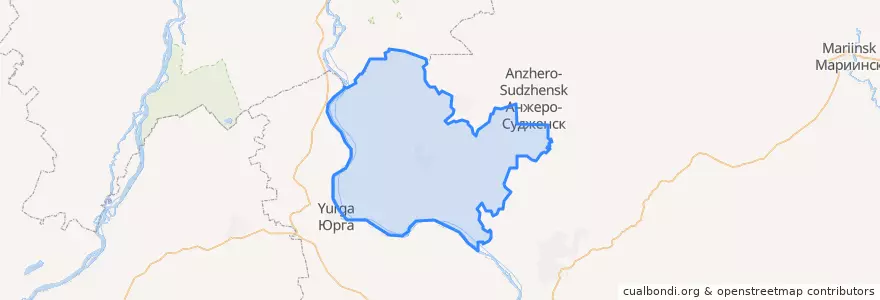 Mapa de ubicacion de Яшкинский муниципальный округ.