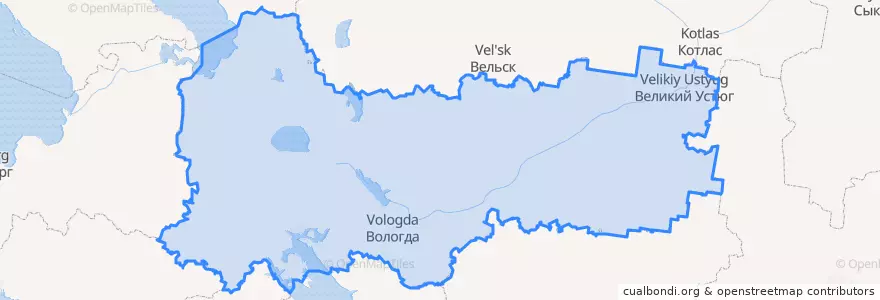 Mapa de ubicacion de Oblast Vologda.
