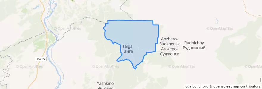 Mapa de ubicacion de タイガ管区.