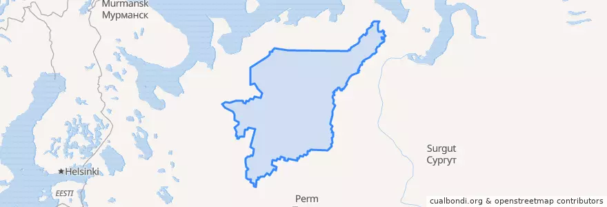 Mapa de ubicacion de Республика Коми.