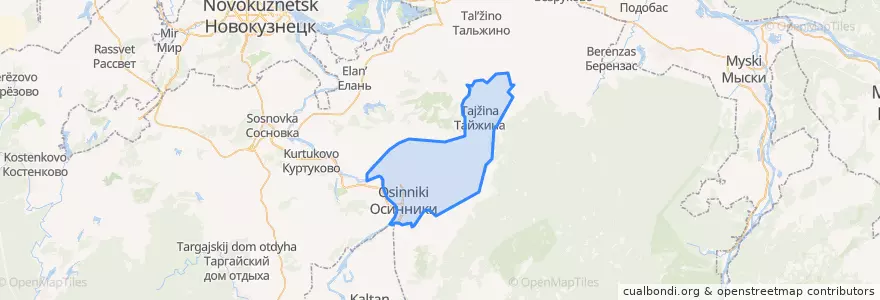 Mapa de ubicacion de Осинниковский городской округ.