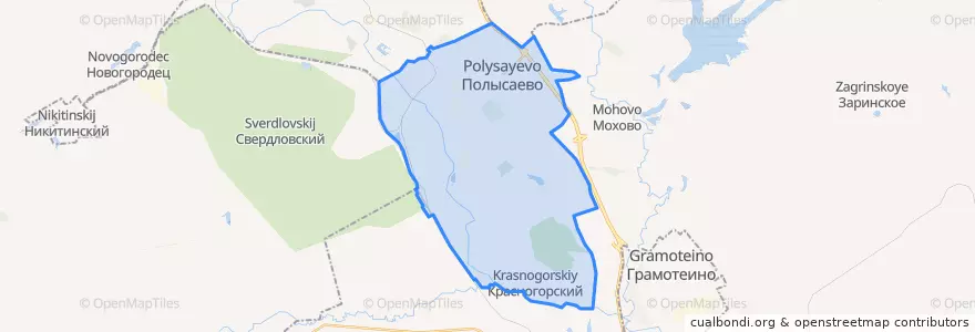 Mapa de ubicacion de Полысаевский городской округ.
