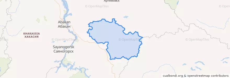 Mapa de ubicacion de Каратузский район.