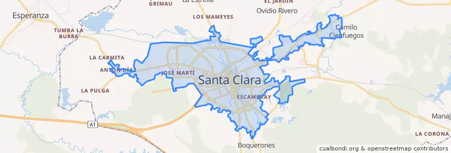 Mapa de ubicacion de Ciudad de Santa Clara.