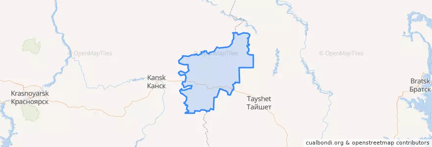 Mapa de ubicacion de Нижнеингашский район.