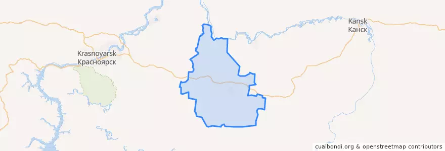 Mapa de ubicacion de Уярский район.