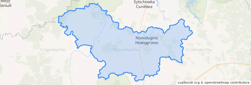Mapa de ubicacion de Новодугинский район.
