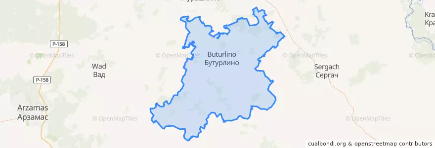 Mapa de ubicacion de Бутурлинский район.