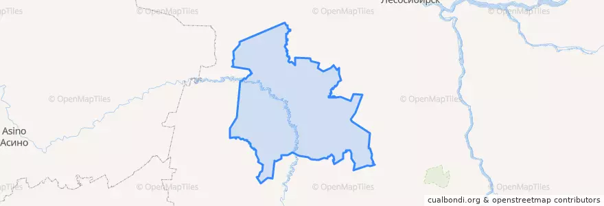 Mapa de ubicacion de Бирилюсский район.