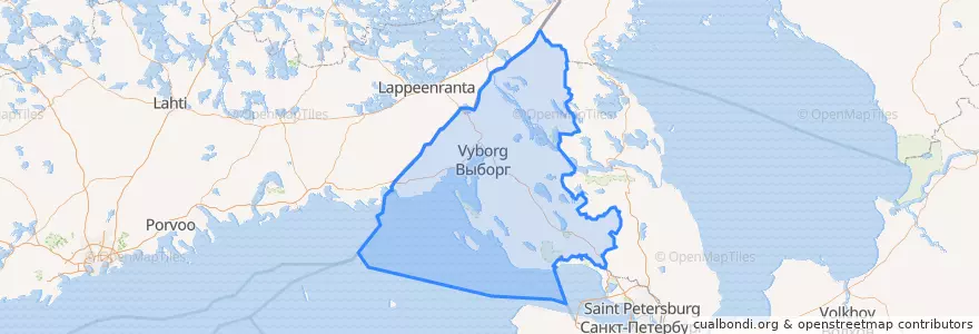 Mapa de ubicacion de Rajon Wyborg.