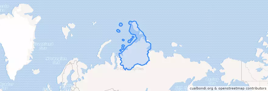 Mapa de ubicacion de Таймырский Долгано-Ненецкий район.