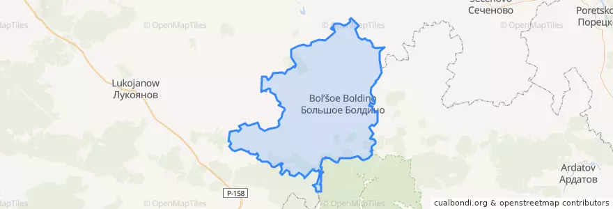 Mapa de ubicacion de Большеболдинский район.