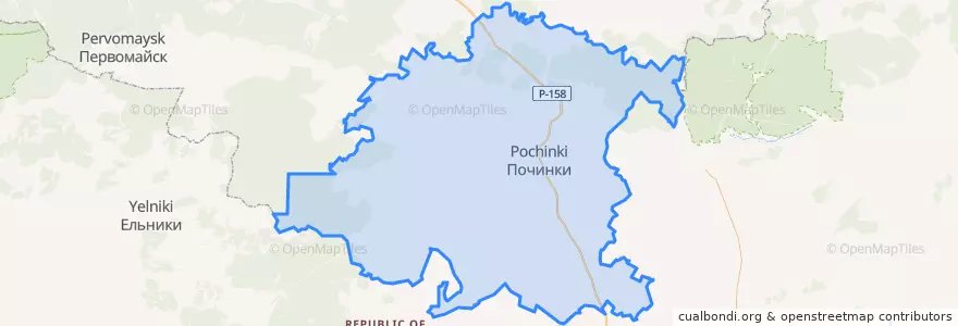 Mapa de ubicacion de Починковский район.