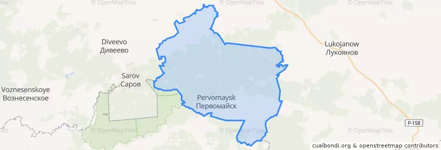 Mapa de ubicacion de городской округ Первомайск.